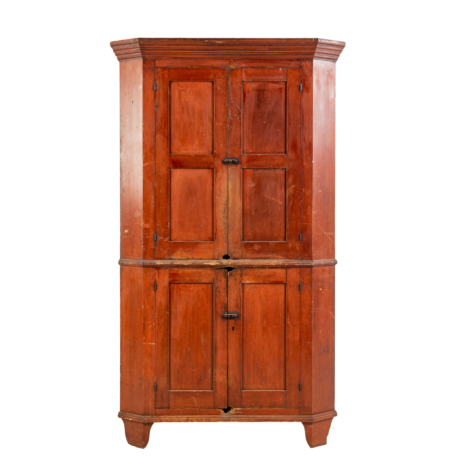 Appraisal: AMERICAN PRIMITIVE BLIND DOOR CORNER CUPBOARD Pennsylvania circa - single