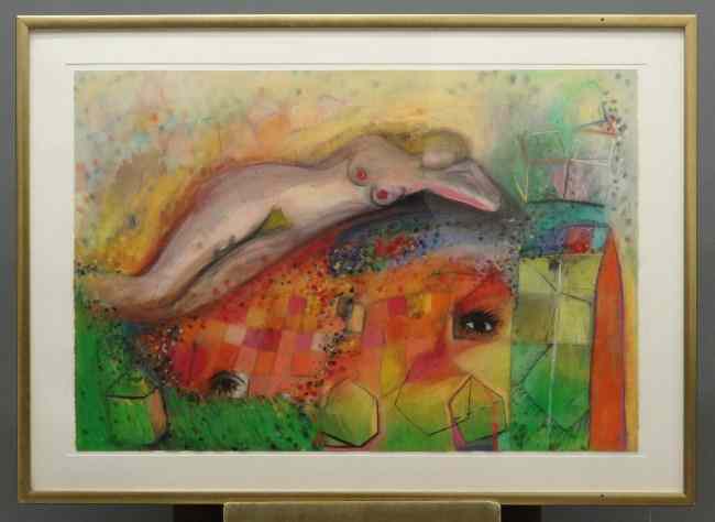 Appraisal: Pastel nude woman signed and dated ''Macks ' '' Sight