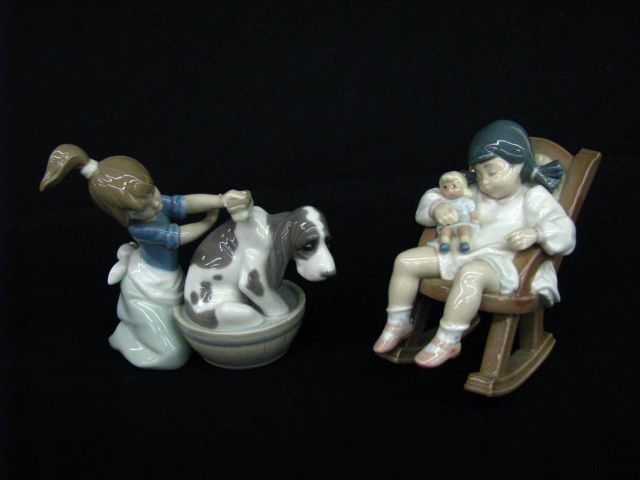 Appraisal: Lladro Bashful Bather figurine issue year selling with Lladro Naptime