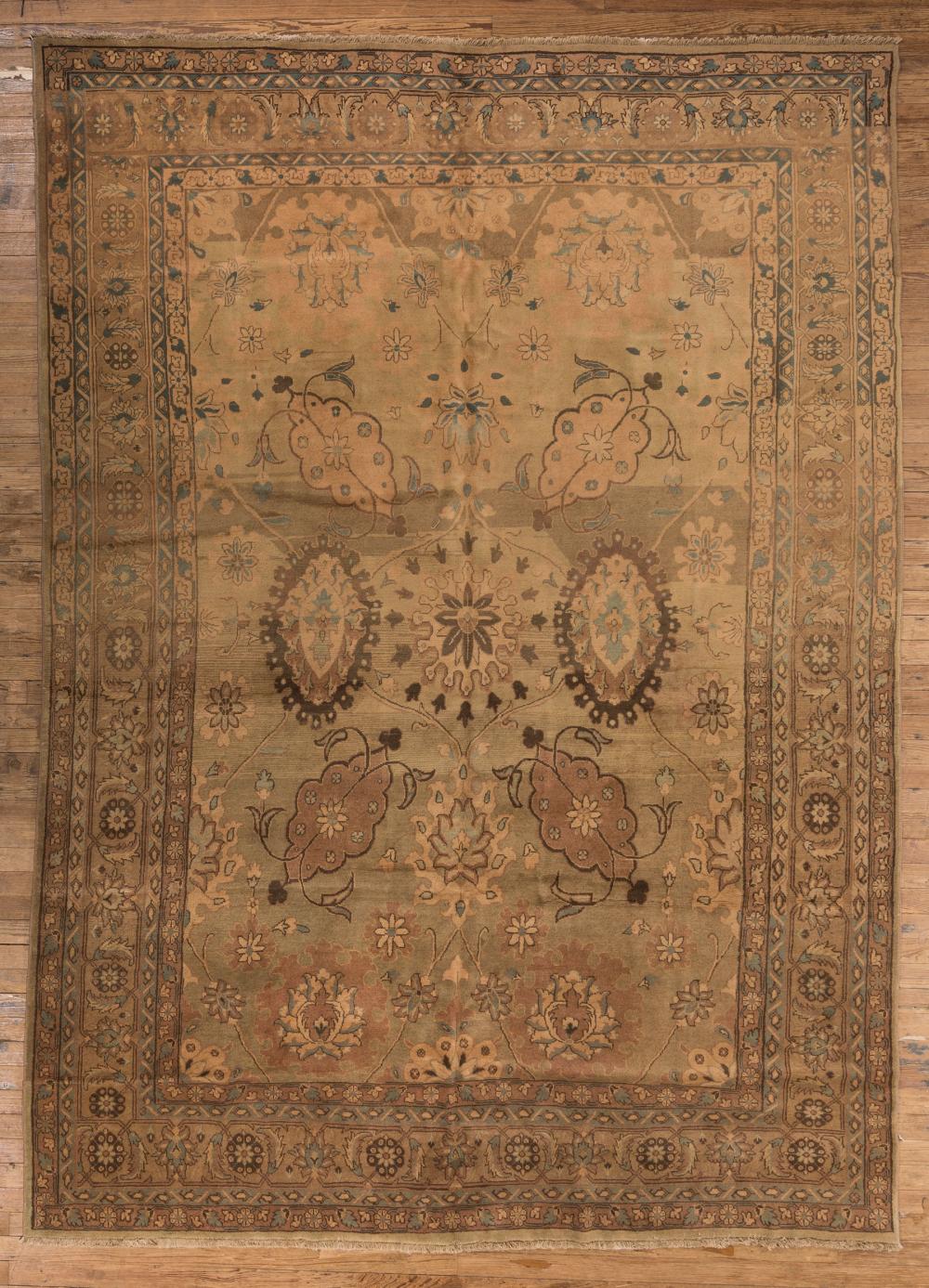 Appraisal: Persian Sultanbad Carpet light brown ground border in light brown