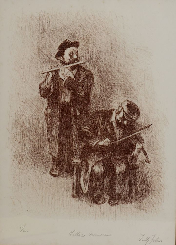 Appraisal: Tully Filmus Pencil Signed Numbered Print Village Musicians From a