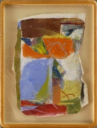 Appraisal: ROBERT NATKIN b UNTITLED ABSTRACT COMPOSITION WITH COLLAGE Pastel and