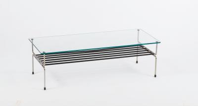 Appraisal: A s style coffee table metal framed with glass top