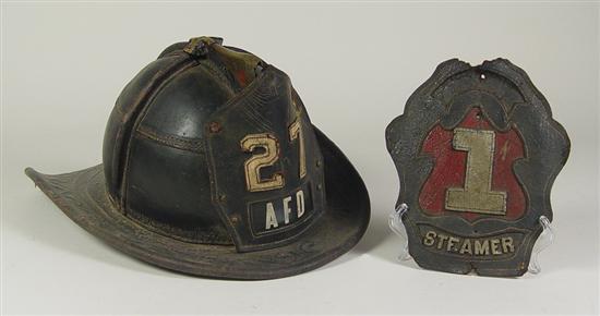 Appraisal: Leather Fireman's Helmet Early th Century Manufactured by Cairns Brother