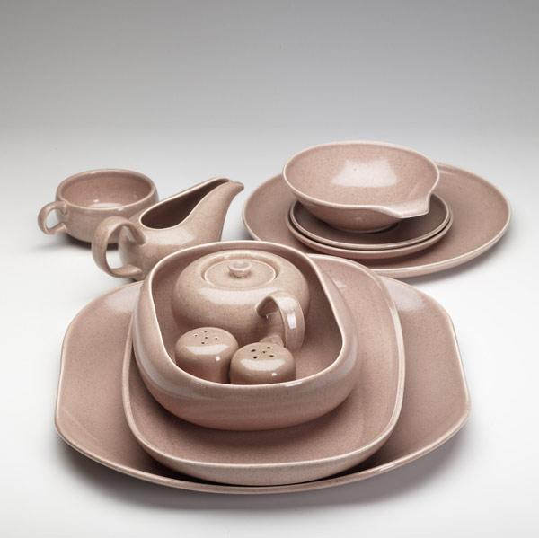 Appraisal: RUSSEL WRIGHT STEUBENVILLE Thirty-seven piece American Modern service in cantaloupe