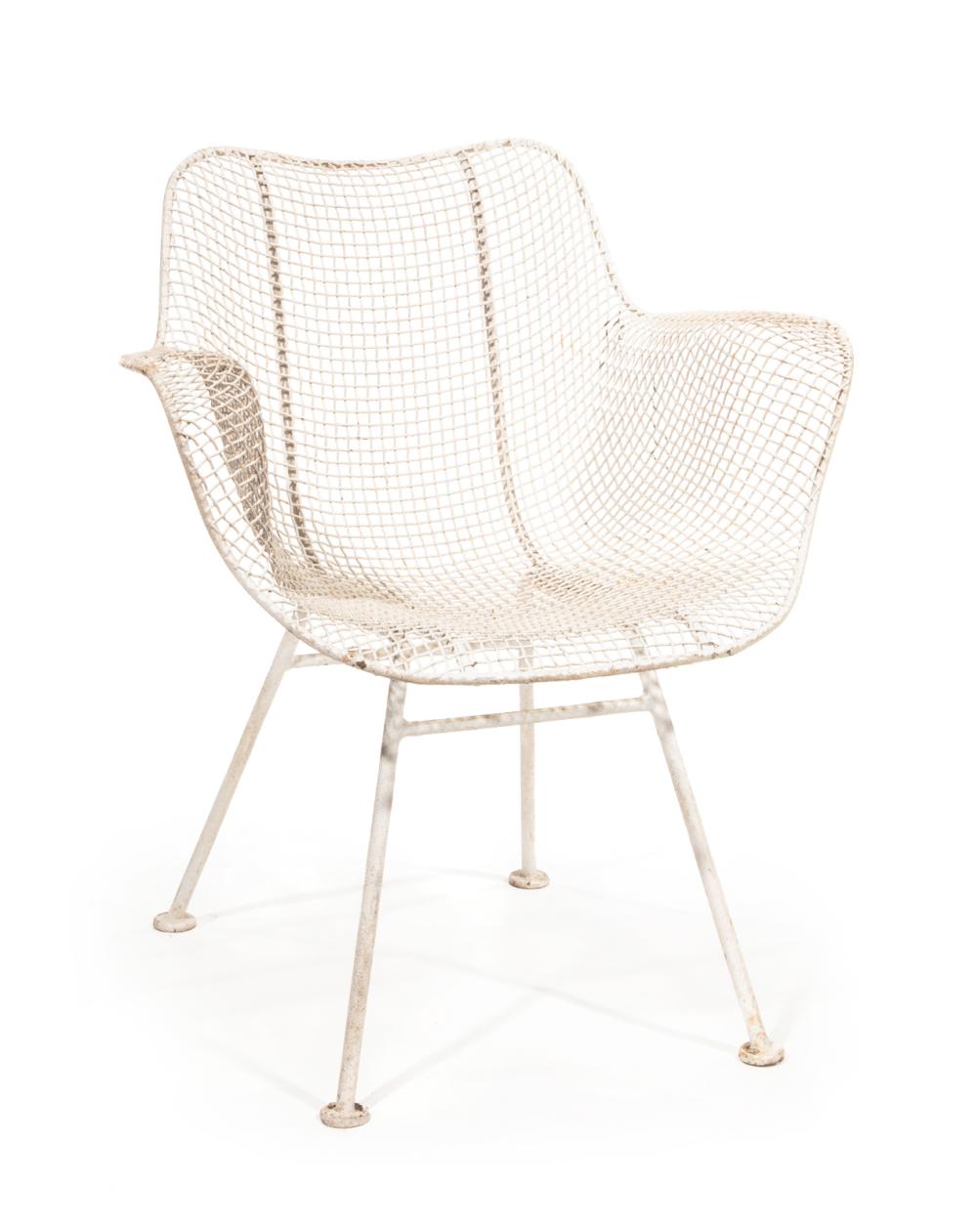 Appraisal: Russell Woodward Skulptura Armchair s painted wire mesh h in