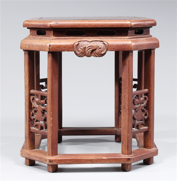 Appraisal: Vintage carved Chinese plant stand with openwork detail on base