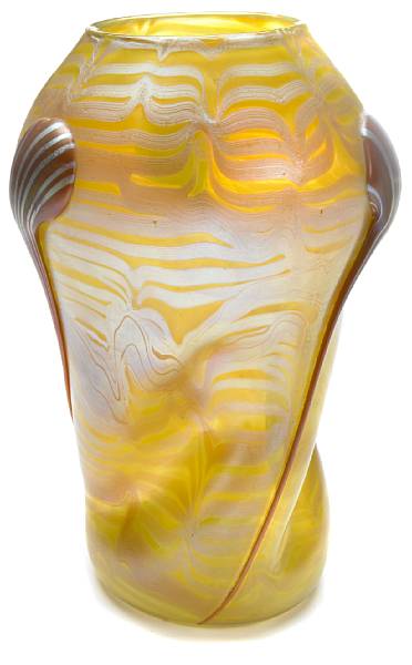 Appraisal: A Loetz iridescent glass vase with applied decoration circa inscribed