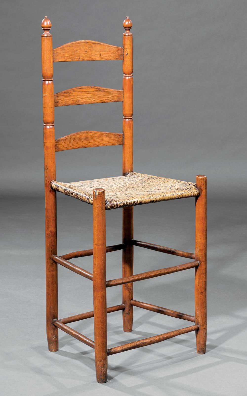 Appraisal: American Maple or Cherrywood Tall Ladderback Side Chair c -