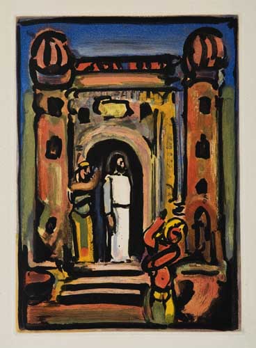 Appraisal: GEORGES ROUAULT Christ devant la Ville Color aquatint x mm