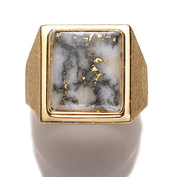 Appraisal: A gold-in-quartz and k gold gent's ring