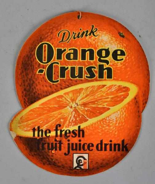 Appraisal: Orange Crush Fan Pull with Oranges Description Two-sided die-cut cardboard