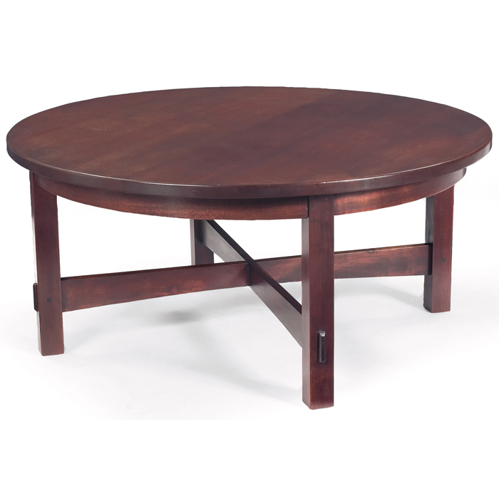 Appraisal: Arts and Crafts style coffee table in mahogany a cut-down