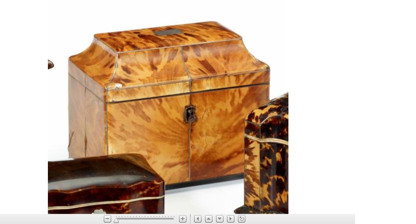 Appraisal: George III blonde tortoiseshell tea caddyearly th century