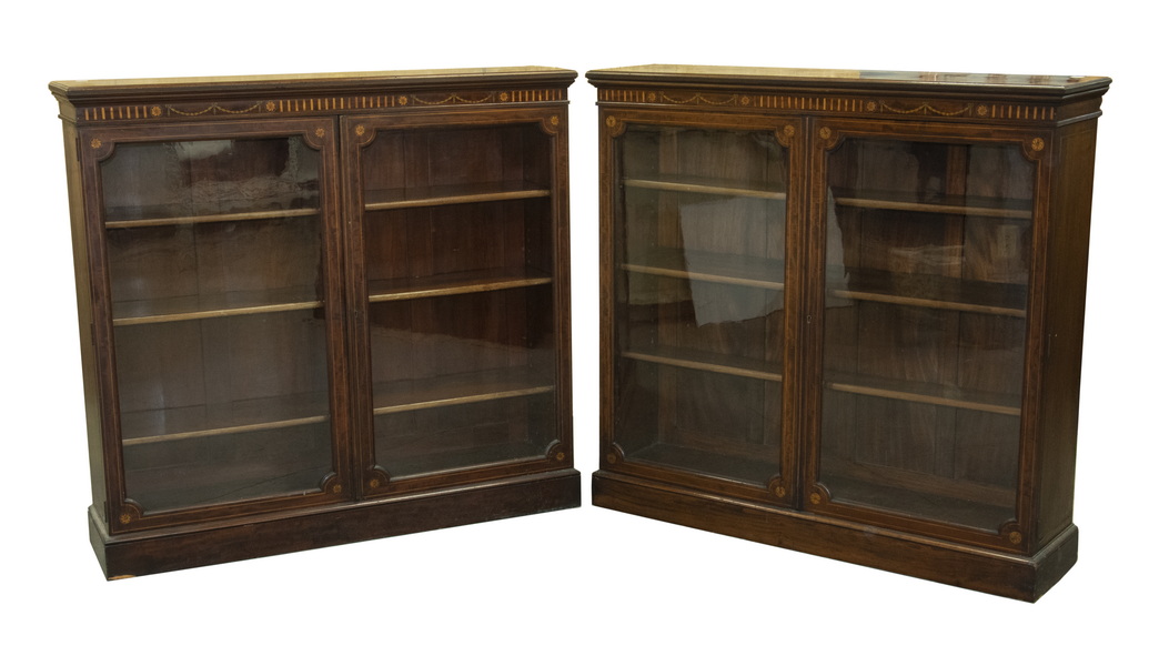 Appraisal: PR OF S CUSTOM REGENCY STYLE BOOKCASES Well Crafted Matching