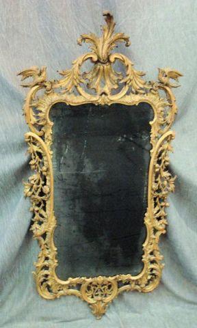 Appraisal: Antique English Giltwood Carved Mirror Looks to be all original