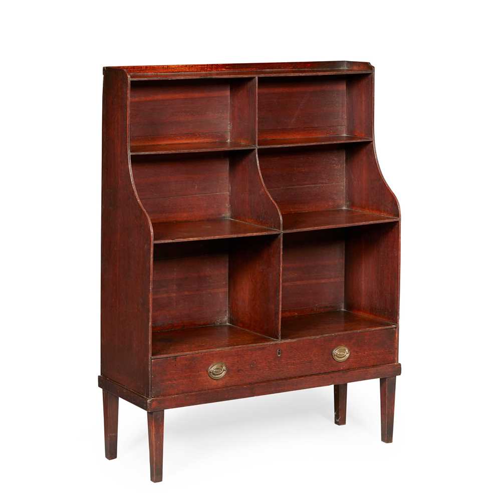 Appraisal: LATE GEORGE III OAK WATERFALL BOOKCASE LATE TH CENTURY with