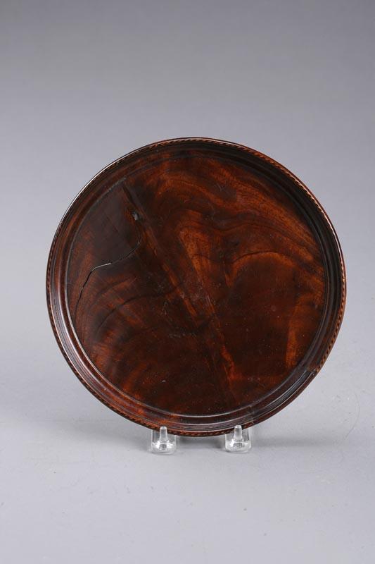 Appraisal: INLAID GEORGIAN TRAY English early th century figured mahogany Round