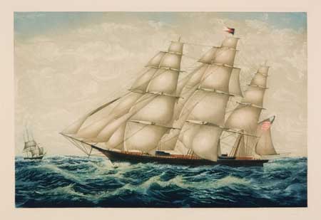 Appraisal: JOHN TAYLOR ARMS The American Clipper Ship Color aquatint and