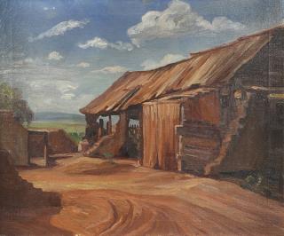 Appraisal: Painting Franz Bischoff Franz Arthur Bischoff American - Barn in