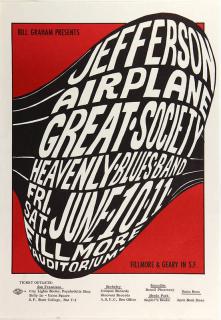 Appraisal: Bill Graham Vintage Rock Poster Jefferson Airplane BG Wes Wilson