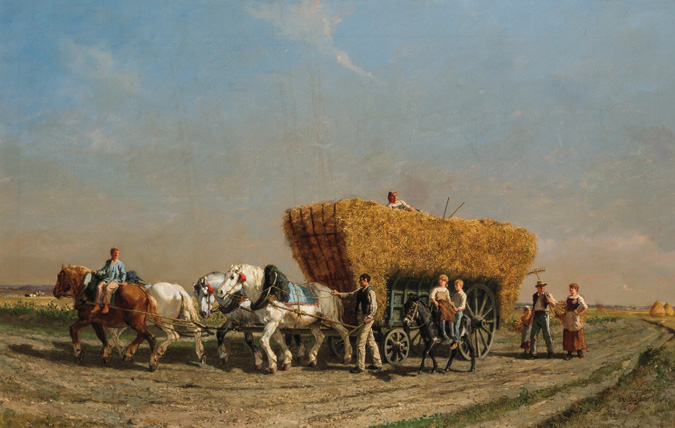 Appraisal: JULES JACQUES VEYRASSAT French - The Hay Cart oil on