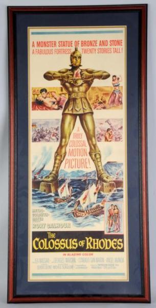 Appraisal: Framed The Colossus of Rhodes Movie Poster Description Framed under