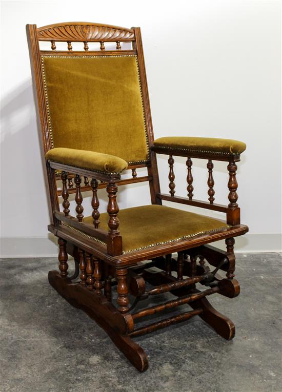 Appraisal: Sale Lot An English Victorian Rocking Chair Height inches -