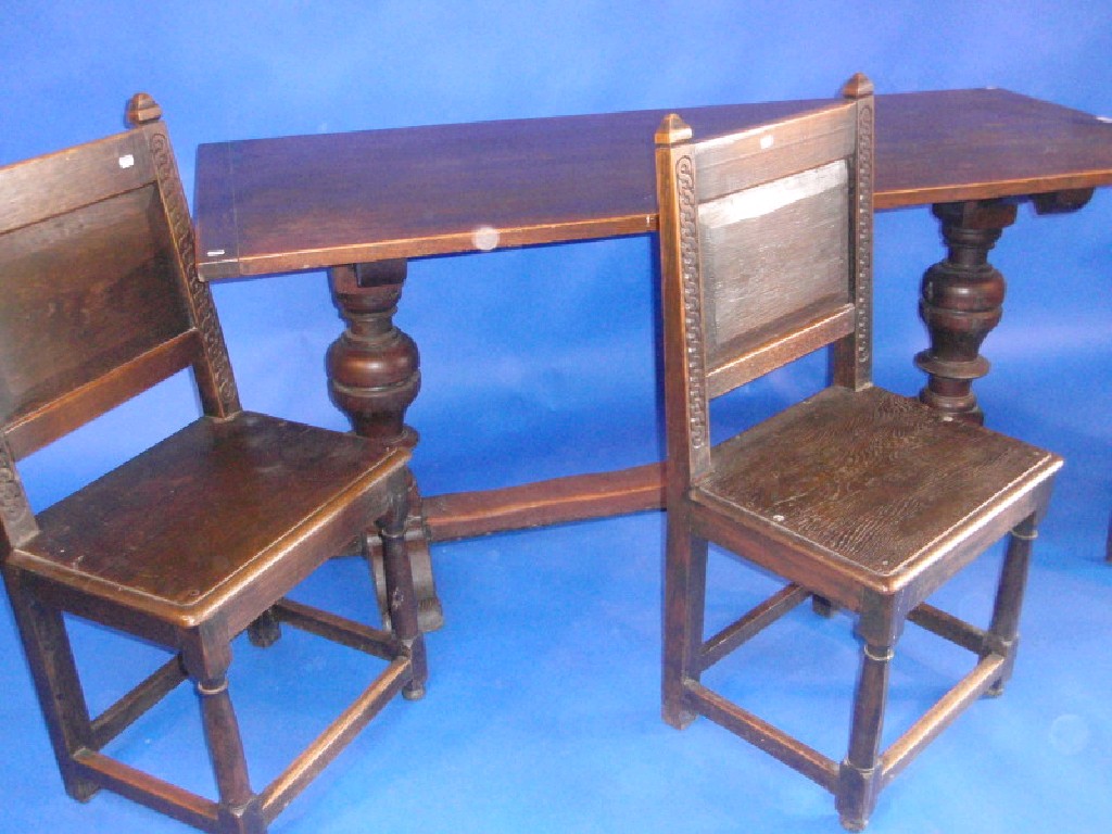 Appraisal: An oak refectory table in th century style on bulbous