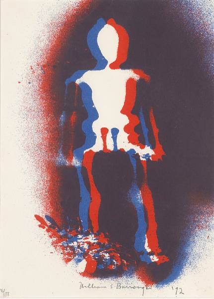 Appraisal: BURROUGHS WILLIAM S X-Ray Man serigraph on paper x inches