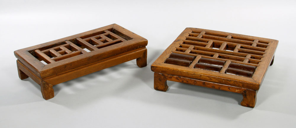 Appraisal: - th C Chinese Footrests Two foot rests China th