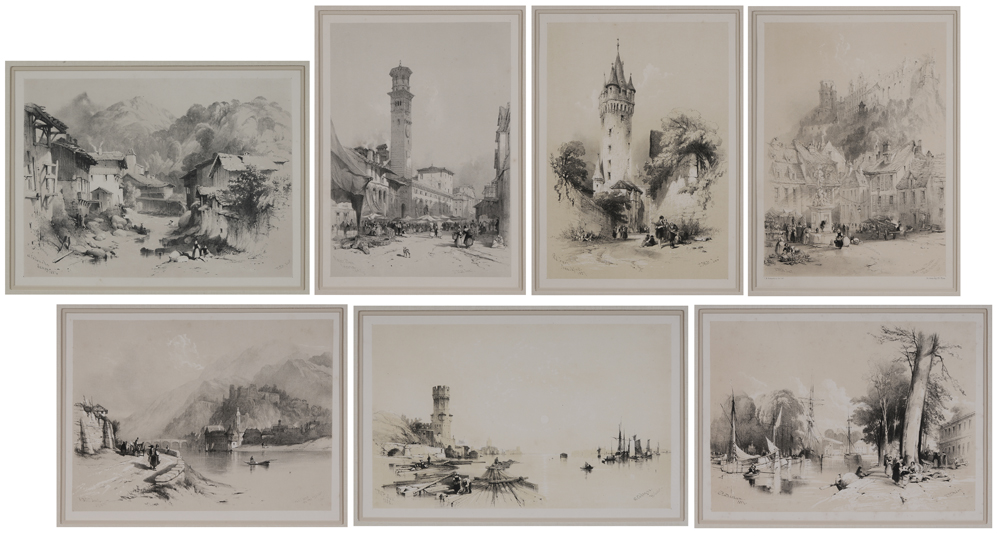 Appraisal: After Thomas Miles Richardson Junior British - Seven lithographs on