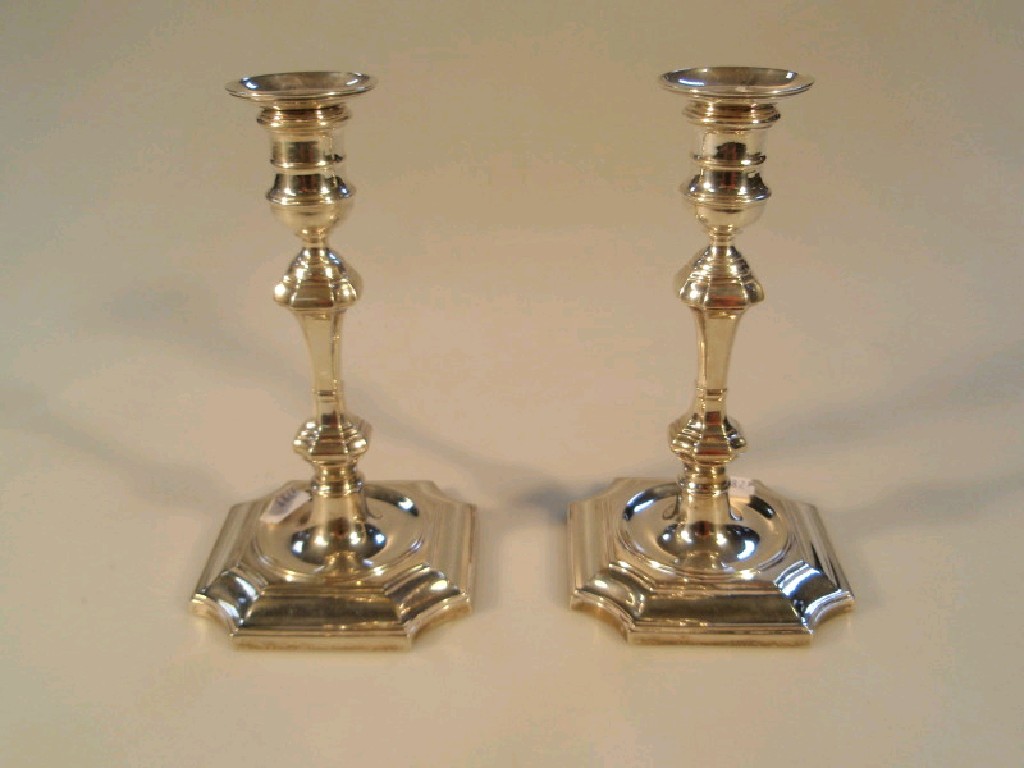 Appraisal: A pair of late Victorian silver candlesticks in the Georgian