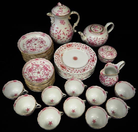 Appraisal: Meissen Indian Purple pattern porcelain pink and white flower pattern