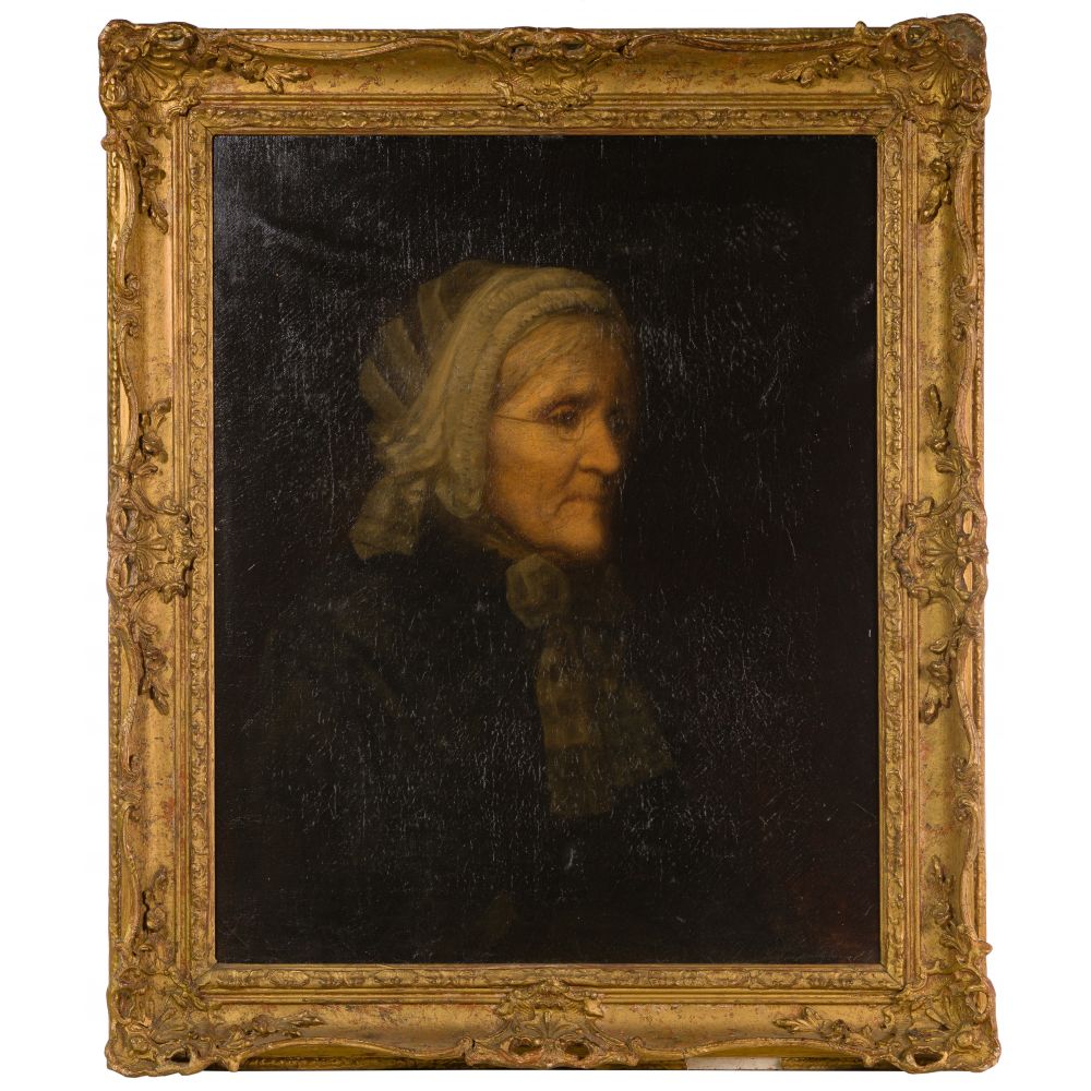 Appraisal: PORTRAIT OF A WOMAN OIL ON CANVASUndated and unsigned having