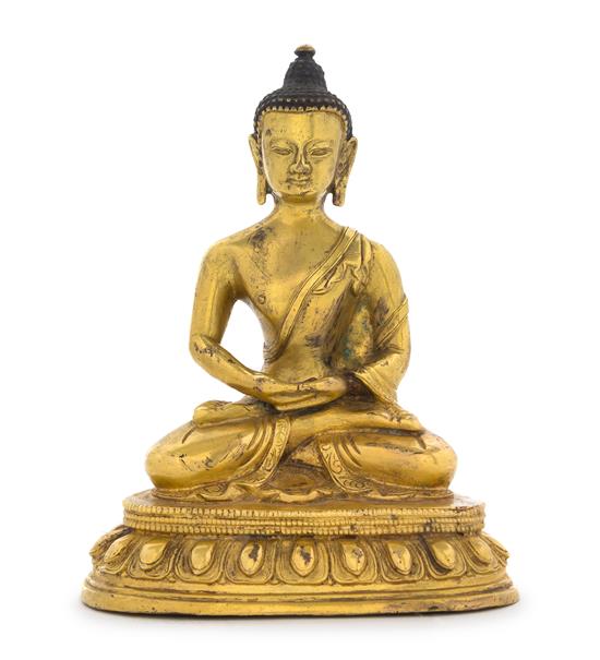 Appraisal: Sale Lot A Gilt Bronze Figure of Buddha the Buddha