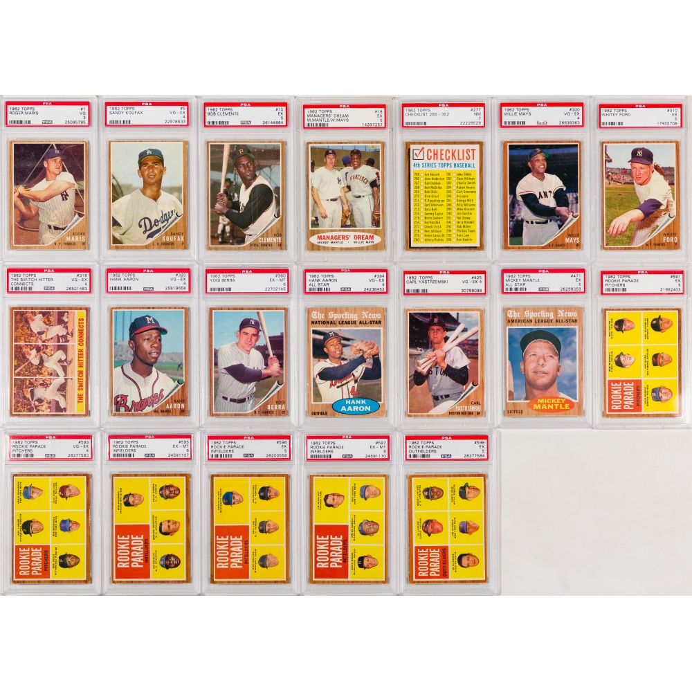 Appraisal: TOPPS BASEBALL PSA ASSORTMENT PSA graded cards including Roger Maris