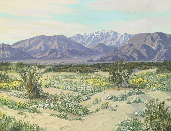 Appraisal: n a Carl Sammons American - Desert Wild Flowers Palm