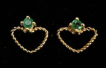 Appraisal: k Gold Emerald Earrings k yellow gold wire earrings in