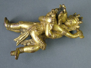 Appraisal: A Tibetan copper gilt figure of Vavrasattva in an embrace