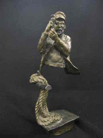 Appraisal: Mark Hopkins Bronze sea captain with sextant '' well listed