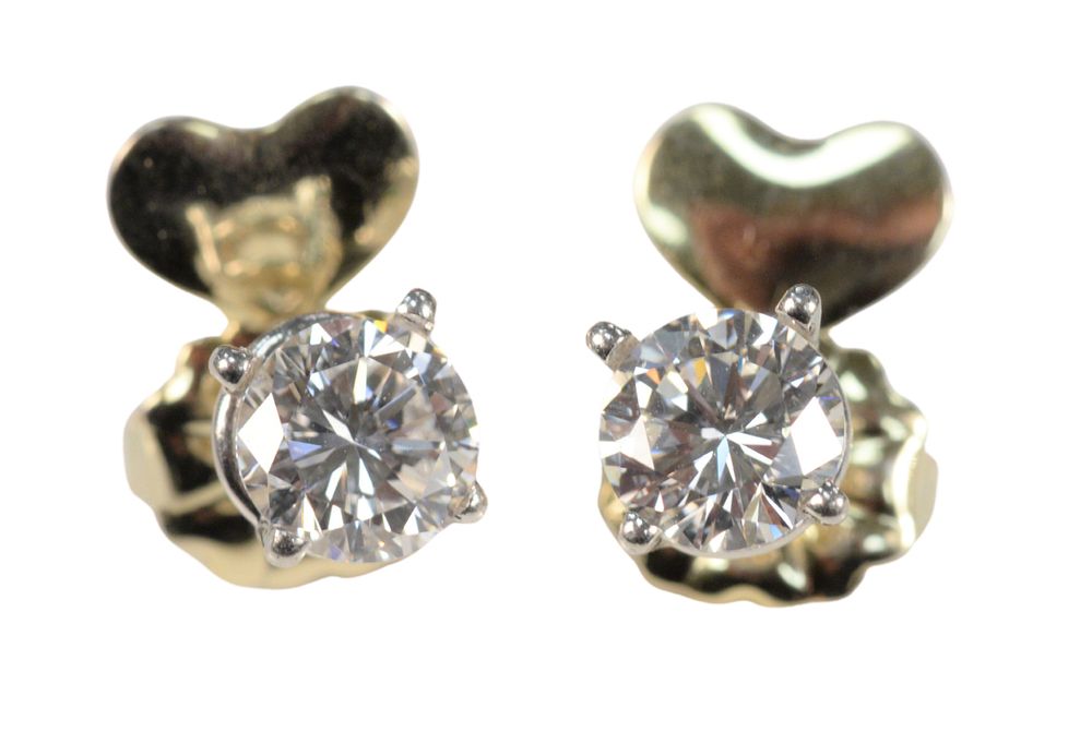 Appraisal: Pair of Diamond Stud Earrings VS and VS and carats