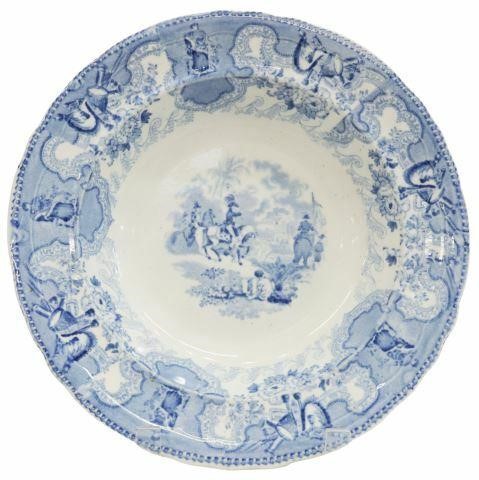 Appraisal: Scarce English Staffordshire soup bowl in the Texian Campaigne pattern