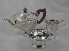 Appraisal: A three piece silver tea set by Goldsmiths and Silversmiths