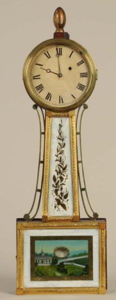 Appraisal: Banjo Clock by Horace Tifft Boston Description Circa Gold leafed