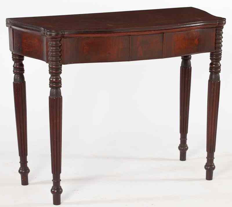 Appraisal: Massachusetts Federal Game Tableearly th century figured mahogany and white