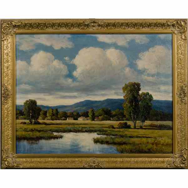 Appraisal: Howard Atkinson American th Century Landscape with Clouds Oil on