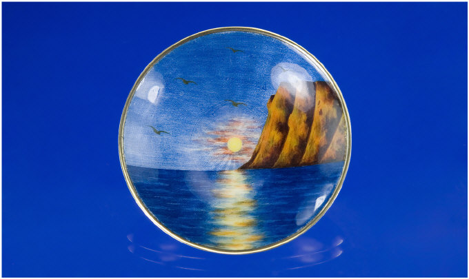 Appraisal: A Norwegian Silver Gilt And Enamelled Dish The Interior Finely