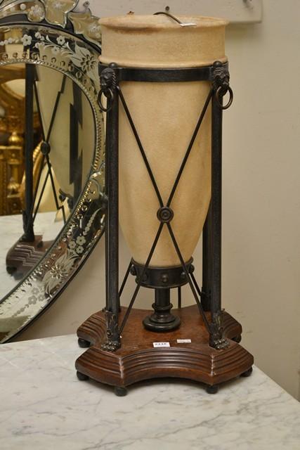 Appraisal: A CARVED STONE DECORATIVE LAMP A CARVED STONE DECORATIVE LAMP