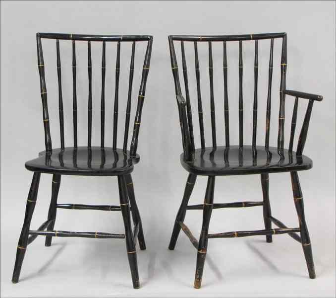 Appraisal: SET OF TEN GILT EBONIZED WOOD DINING CHAIRS Comprising two